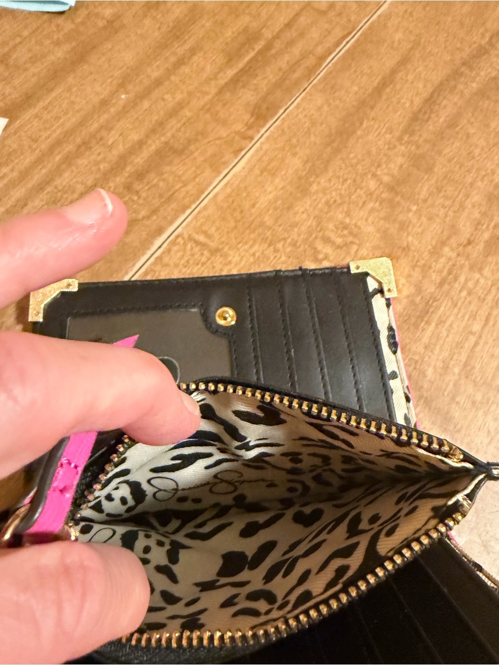 Barbiecore Hot Pink Wallet with Gold Accents - Picture 7 of 12